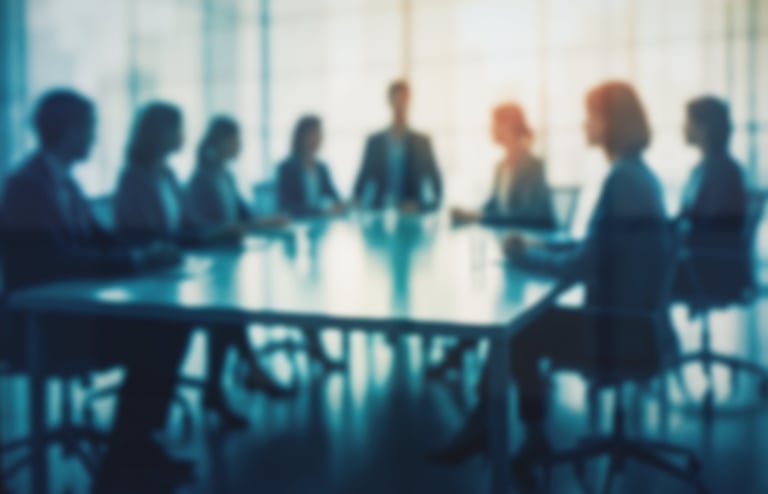 Technology executive in boardroom meeting