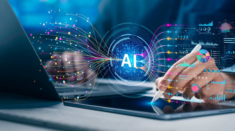Data Science and Big Data Analytics concept. Analyst uses AI technology for Complex Data Analysis, Data mining, and Business analytics.