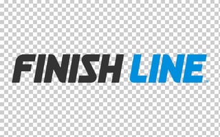 Finish Line logo with black and blue text on transparent background