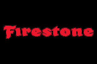 Firestone logo in red text on black background
