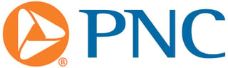 PNC Bank logo with orange circular icon and blue text